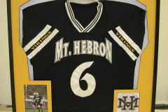 Custom Framed high school jersey with action photo