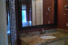 Custom framed mirror for Master Bath