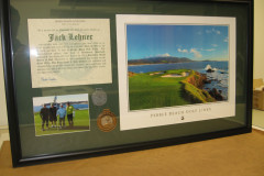 Framed Hole in One, the 7th at Pebble