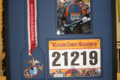 Custom framed shadowbox Marine Marathon